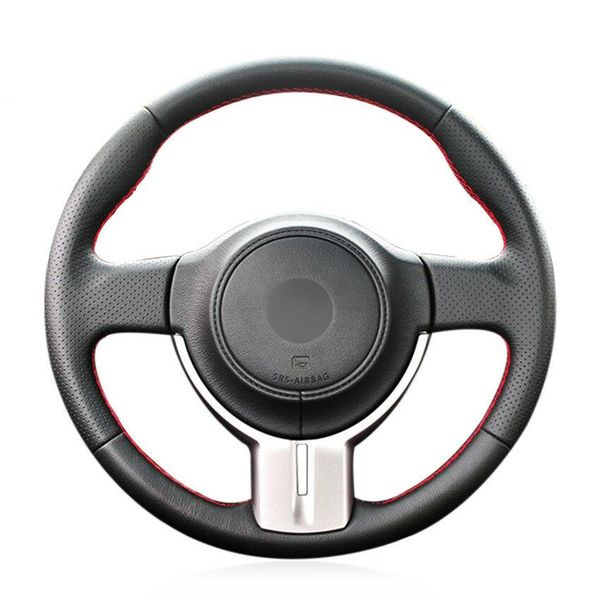 

for toyota 86 2012-2015 hand-sewn steering wheel cover black artificial leather