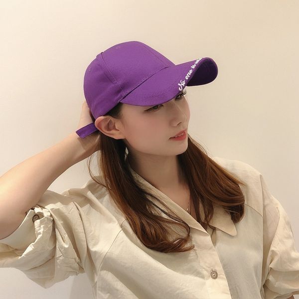 

hat female summer korean style letter embroidered casual all-match sunscreen baseball cap baseball cap student sunscreen hat male, Blue;gray