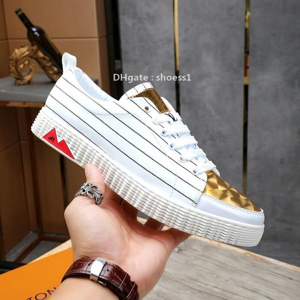 

21210e new luxury design mens leather printed fashion sports shoes wild breathable mens casual shoes mens party shoes size :38 -45, Black