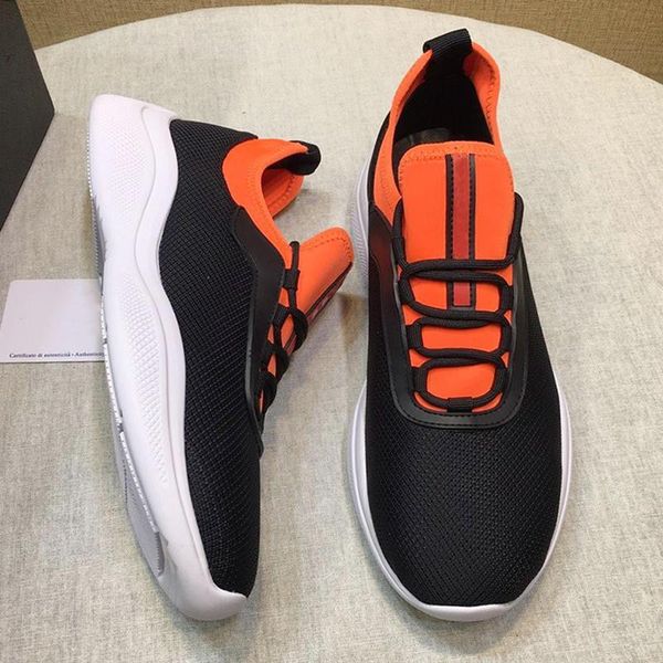 

comfortable mesh and neoprene sneakers men 's shoes new arrival breathable footwears sports lace -up low men shoes luxury sneakers, Black