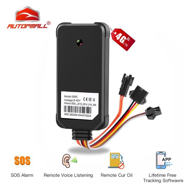 

4g lte gps tracker car s06l m1nb1 realtime trackimg locator gps waterproof remote cut oil overspeed alarm voice monitor app
