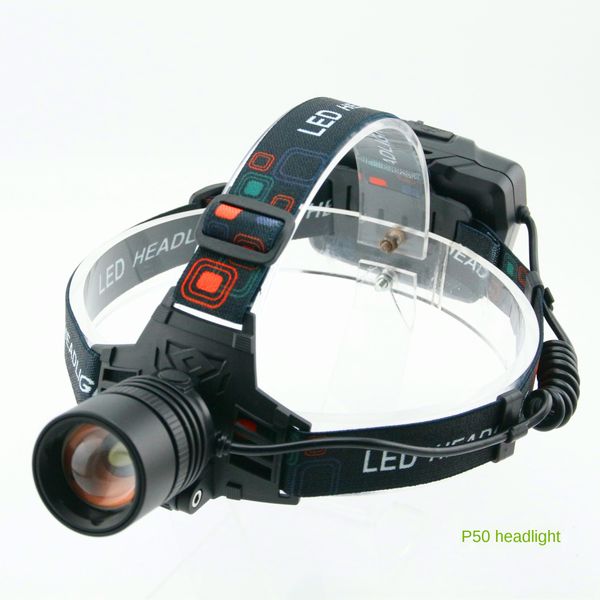

new rechargeable strong new charging light outdoor direct charge zoom p50 headlamp aluminum alloy strong light headlamp