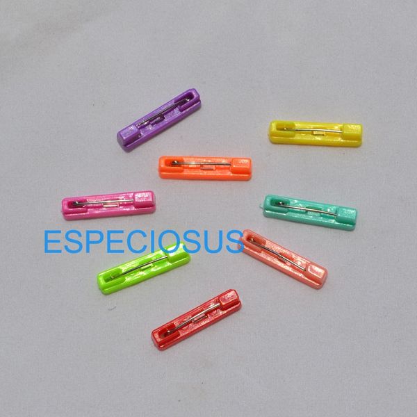 

diy children's colorful plastic beads diy accessories material 22mm rectangular brooch buckle brooch accessories, Slivery;white