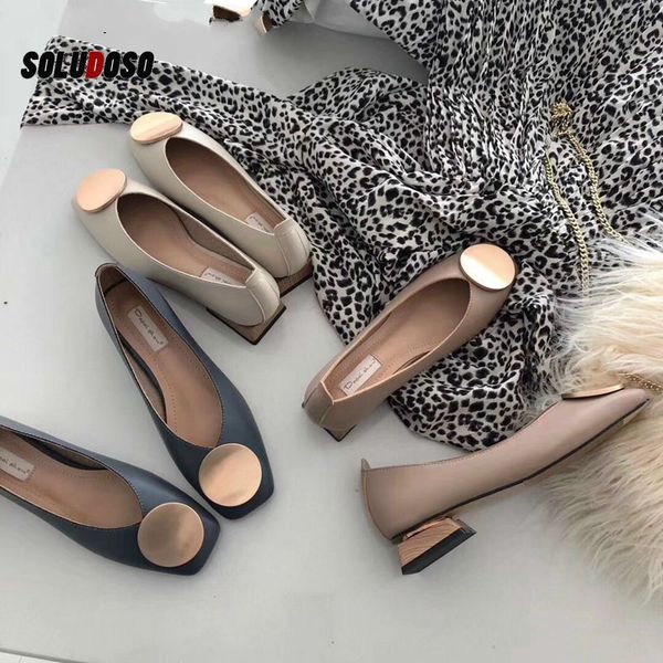 

soludoso женщины квартиры обувь с низким wooden низкий каблук ballet площади toe мелкие пряжка марка обувь скольжения на мокасины zapatos де, Black
