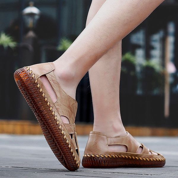 

men flops casual for summer man mens fashion mujer beach leather sandalsslippers wear playa sports flip outdoor male couple man, Black