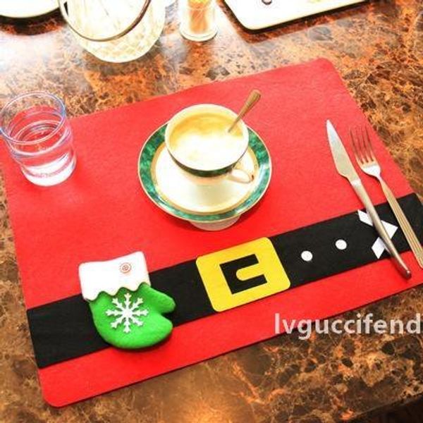 

christmas placemats cup mat tableware pad heat-resistant non-woven placemat for dining table easy to clean for christmas