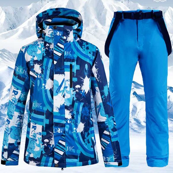 

2020 new outdoor men skiing jackets+pants snowboard sets thick warm waterproof windproof winter male ski suit