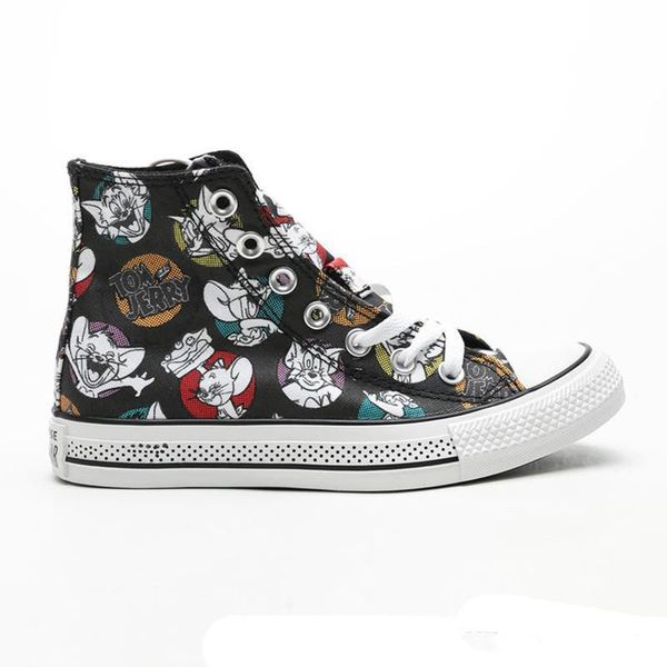 

designer 2020 fashion new cartoon star 1970s hi tom & jerry casual canvas men women skateboarding sneaker trainers fashion plimsolls cs04, Black