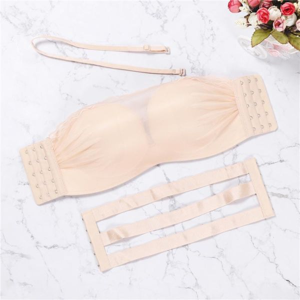 

2020 wedding bra strapless underwear invisible bra push up women lingerie 1/2 cup seamless lace female bralette, Red;black
