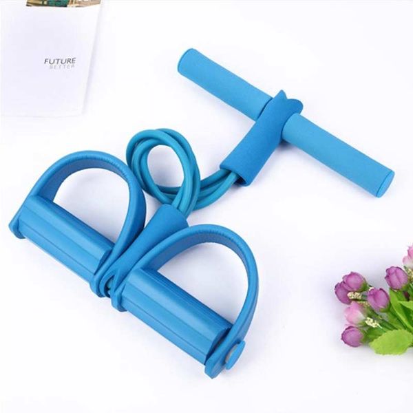 

home yoga elastic resistance band foot pedal exerciser sit-up pull rope puller