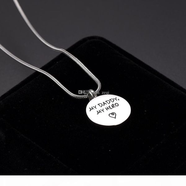 

my daddy, my hero' name necklace personalized memorial ash keepsake pendant silver tone cremation urn pendant funeral jewelry fre