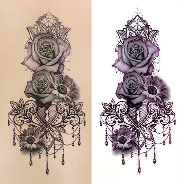 Tattoo with lace and rose on Behance