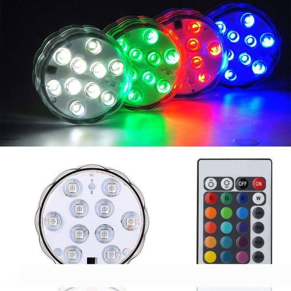 

NEW Remote Control Colorful Aquarium LED Lighting Diving 10 LEDs Waterproof Underwater Electronic Candle Lighting Fish Tank Lamp