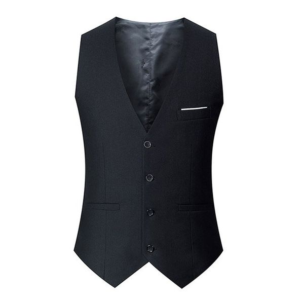 

formal business men british blazer vests waistcoat men slim fit single breasted vest v-neck collar suit vest plus size s-6xl, Black;white