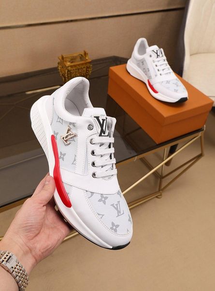 

2020w luxury leather mesh stitching comfortable and breathable low-casual tide shoes, high-quality fashion outdoor sports shoes, 38-45, Black