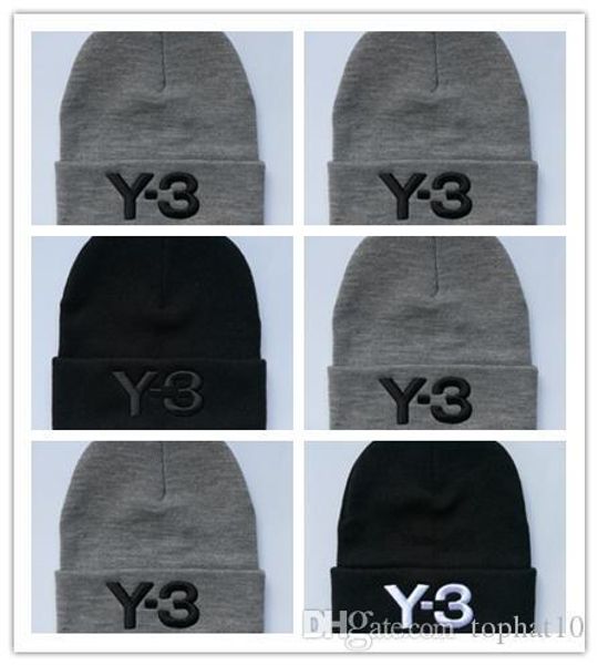

2018 letter y-3 casual beanies for men women fashion knitted winter hat solid color hip-hop skullies bonnet cap gorro, Blue;gray