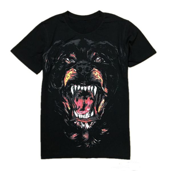 

summer mens t shirt fashion dog print cotton tees black men women short sleeves s-xl