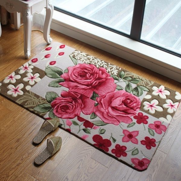 

linyi ziwei rose carpet -to- carpet door mat flower-cut anti-slip door mat