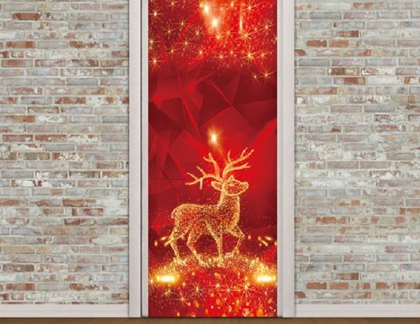 

2020 smt009 christmas new deer door paste glass window paste creative wooden door renovation wall sticker