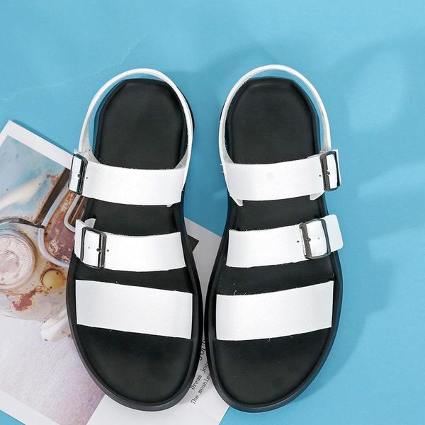 

мђжин кожане андалии 2019 summer open toe поведневна обђв окѬй белй мгкий по, Black