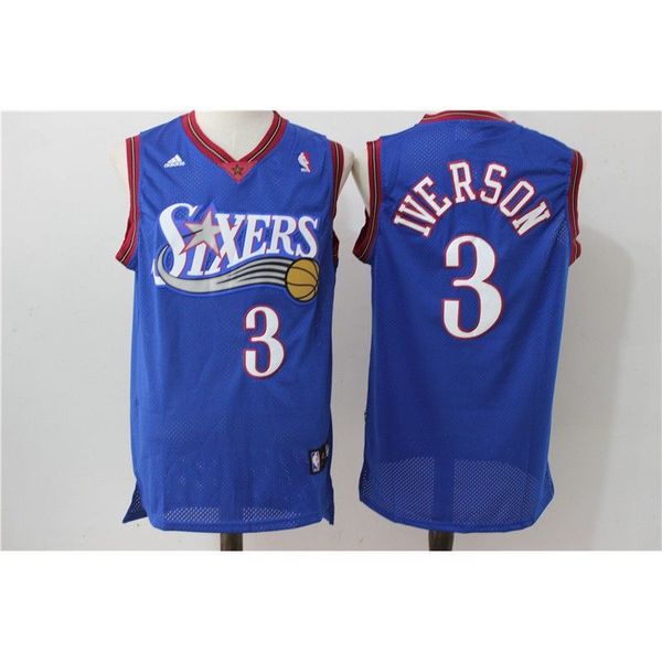 

models basketball jersey 76 people #3 blue retro fast delivery stitched basketball jerseys, Black;white