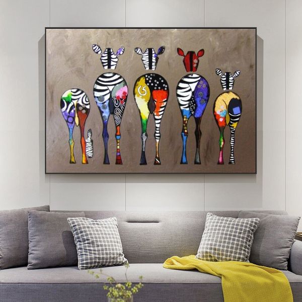 

abstract zebra canvas art paintings on the wall african animals art posters and prints for modern living room wall decor