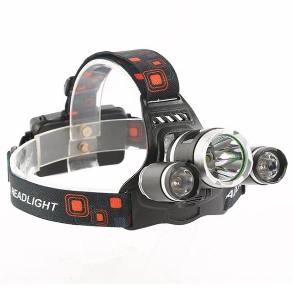 

headlamps torch lamp with 2x 18650 battery bicycle bike rechargeable super bright headlight portable t6+2xpe sporting goods