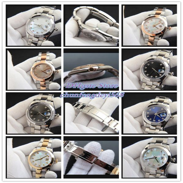 

men's luxury watches date 126303 126334 126333 41mm diamond dial luminous stainless steel 2813 movement automatic men's wristwatch, Slivery;brown