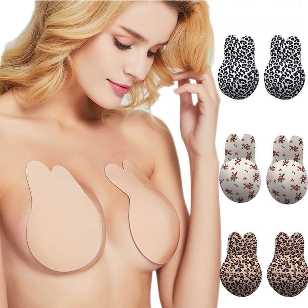 

new 6 colors kawaii women silicone strapless invisible push up bras for self adhesive wireless bralette reusable bra pads, Red;black