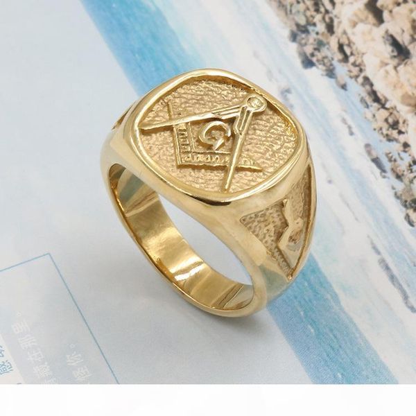 

из нержавеющей стали свободной mason масонство ring gold hip hop прохладный кольцо мужчины золотые кольца punk rock jewelry anillos bar club, Slivery;golden