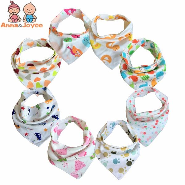 

20pc/lot baby bibs 100% cotton triangle head scarf boy kerchief girl babador bandana dribble bib y200710