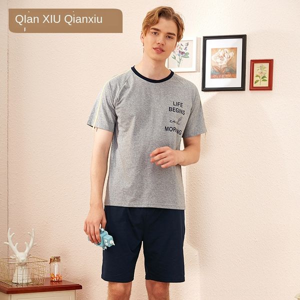 

light break 2020 men's new short-sleeved short-sleeved sports casual round neck light suit 2020 setpullover home wear 20226, Black;brown