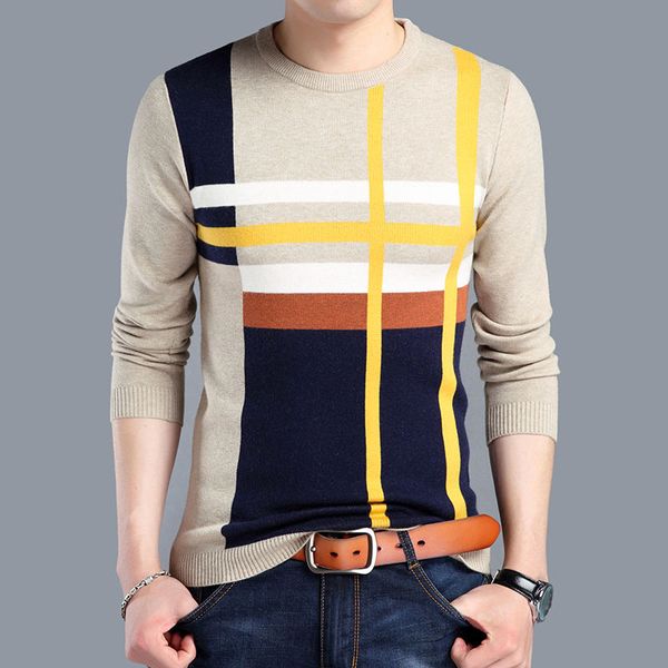 

2020 brand new autumn fashion style men's sweater without hoodies pure color semi collar knitting for male sweaters hoodies, White;black