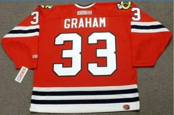 

custom men youth women vintage mens #33 dirk graham chicago blackhawks 1990 ccm hockey jersey size s-5xl or custom any name or number, Black