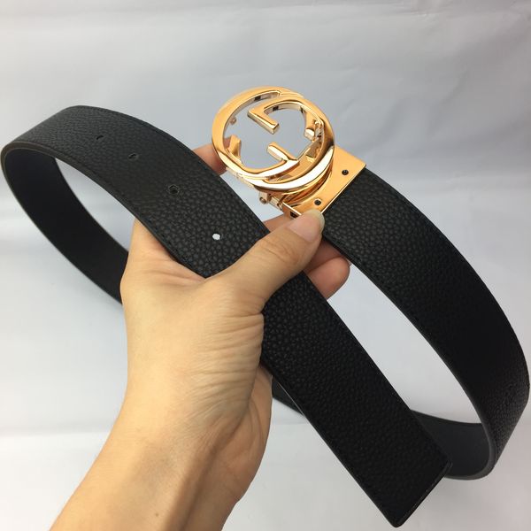 

new belt men's plate buckle belt fashion smooth buckle leopard alloy casual pants belt manufacturer explosion cintura di lusso, Black