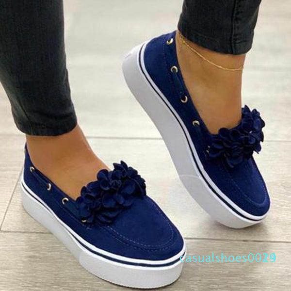 

1new spring women flats shoes platform sneakers slip on flower flats leather suede ladies loafers moccasins casual shoes 2019 c14, Black