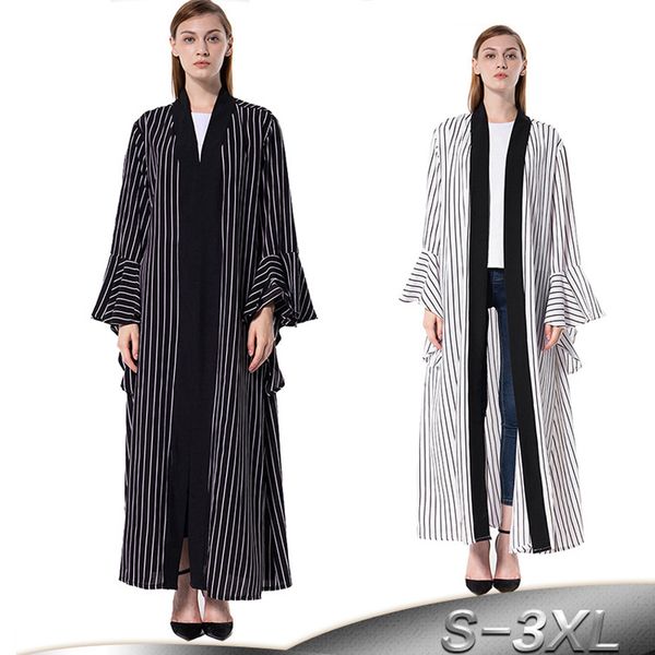 

plus size abaya dubai kaftan islam striped cardigan muslim hijab dress abayas for women caftan marocain turkish islamic clothing