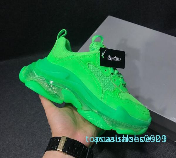 

paris 2019 crystal bottom triple-s leisure shoes luxury dad platform triple sneakers for men women vintage kanye old grandpa trainern t01, Black