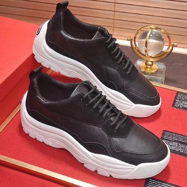 

мода классический gumboy телячьей sneaker мужчины "; s обувь scarpe sportive da uomo открытый walking lace -до коренастый кроссовки мужские, Black