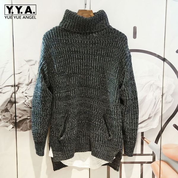 

men turtleneck sweaters autumn winter mixed color slim warm pullovers gray casual long sleeve knitting sweaters -3xl, White;black