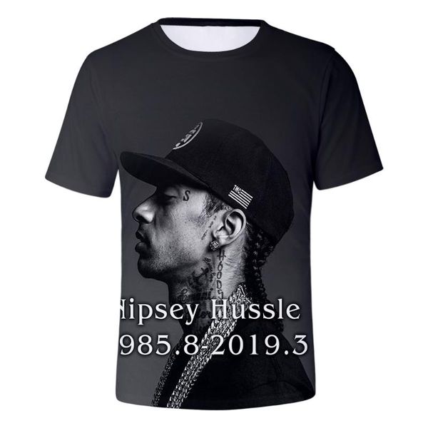 

nipsey hussle men/women new men's spring and summer rapper o-neck t-shirt 3d printed boys summer t-shirts delivery, White;black