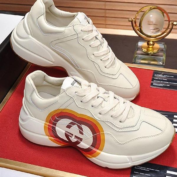 

vintage womens shoes sneakers casual trainers scarpe da donna luxury style womens shoes fashion luxury design rhyton leather sneaker lady, Black