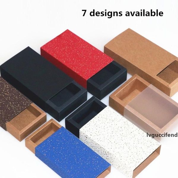 

20pcs wedding party candy gift box for handmade soap craft jewel packaging colorful cover kraft paper drawer boxes