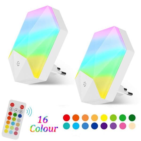 Nuove luci notturne con telecomando RGB 16 colori colorati intelligenti dimmerabili gradiente baby room lampada atmosfera lampada da notte Illuminazione novità