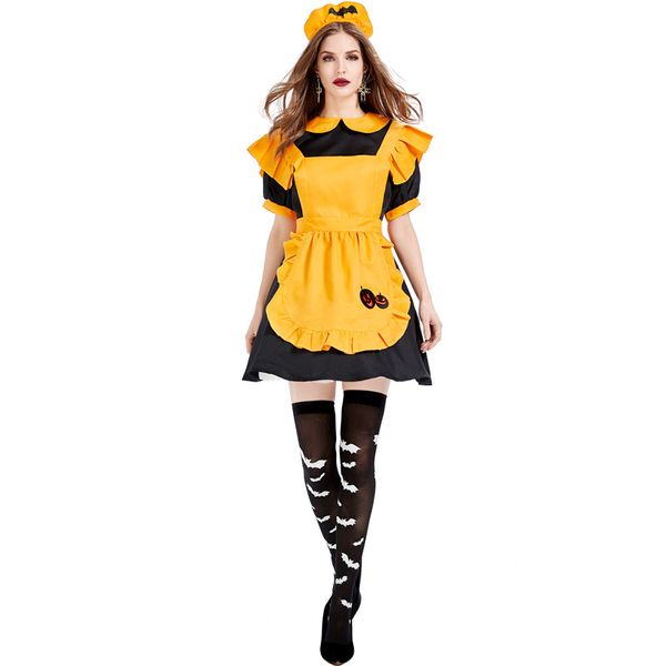 

new arrival pumpkin maid costume cosplay halloween costume for women, Silver