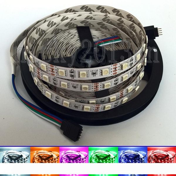 

12v 5050 rgb led flexible strip light tape ribbon 5m 300leds non waterproof 60leds m multiple color change double layer pcb 16.4ft