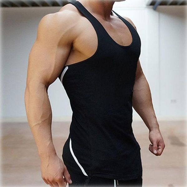 

zogga 2020 new mens vest breathable cotton fitness gym tank undershirts vest casual solid tank for man clothing, White;black