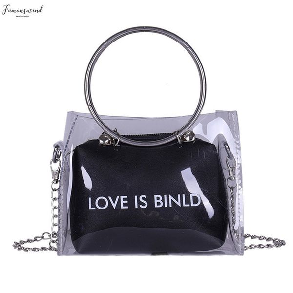 

2020 new trend lady transparent square bag shoulder bag messenger bag hand wallet crossbody messenger bags