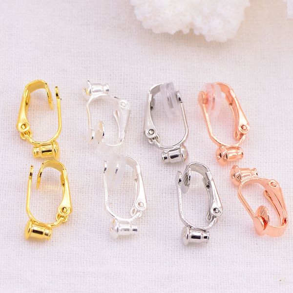 

personalized diy welding bullet ear diy converter accessories clip converter u-clip under the hole electroplating ear accessories, Silver