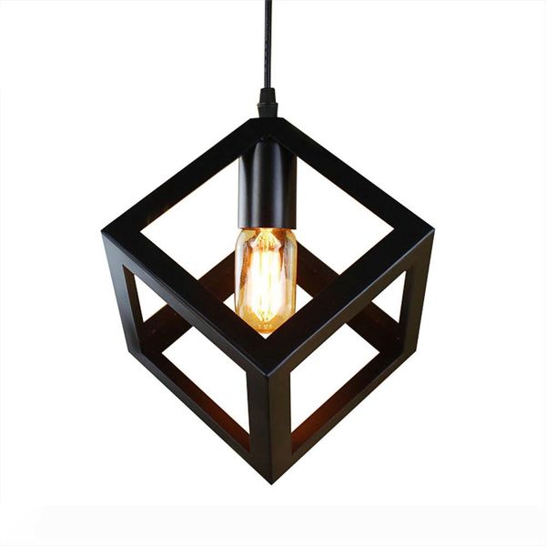 

vintage pendant lamp American village square pendant light creative living room hanglamp loft iron lighting bedroom balcony fixtures